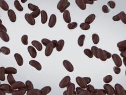 Chocolate Candy Falling Halfway Stock Footage