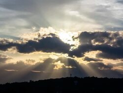 Clouds and Sunbeams on Kwan Phayao Lake,Time Lapse Stock Footage