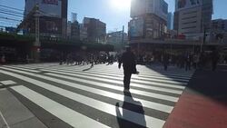 People crossing the street Stock Footage