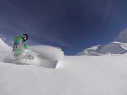 Snowboarding Fresh Snow Turn Stock Footage