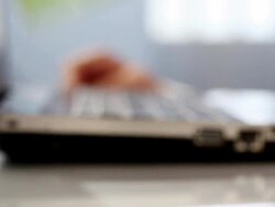 Working with laptop Stock Footage