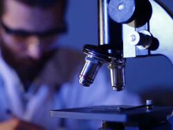 Scientist working at laboratory Stock Footage