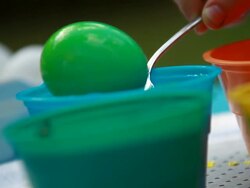 Coloring Eggs for Easter Stock Footage
