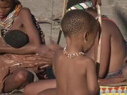 Ju hoansi San Bushmen of Nyae Nyae, chief healing, Namibia Stock Footage