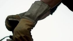 Man welding outside Stock Footage