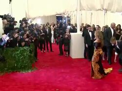 Beyonce at "PUNK: Chaos To Couture" Costume Institute Gala Stock Footage