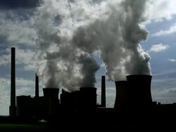 HD Coal Power Plant in the Backlight Stock Footage