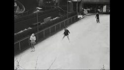 Swedish American Ice Skater skating in Rockefeller Center Stock Footage
