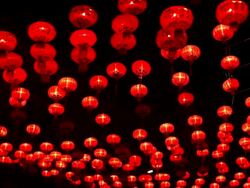 Many red Lantern Stock Footage