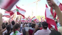 CLEAN : Lebanese in mass You Stink rally against politicians News Clip