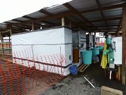 Ebola Case Management Facility ELWA 3 In Monrovia Stock Footage