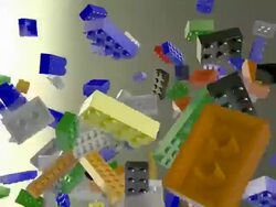 Fountain of multicolored lego bricks Stock Footage