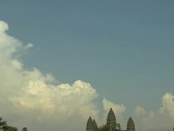 Tilt Down Reveal Shot Angkor Wat Siem Reap Cambodia Stock Footage