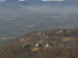 WS AERIAL ZI View of row houses on mountain / North Carolina, United States Stock Footage
