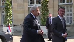 CLEAN : French PM Manuel Valls meets Egyptian counterpart News Clip