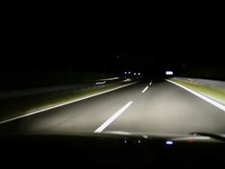 Driving at night Stock Footage