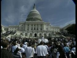 USA: HUMAN CHAIN AROUND CAPITOL BUILDING TO HIGHLIGHT AIDS ISSUE News Clip