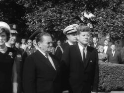 President Marshal Tito of Yugoslavia visits with JFK Stock Footage