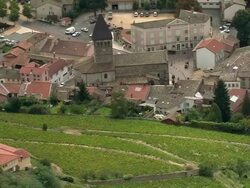 WS Aerial view of Beaujeu, Rhone-Alpes, France Stock Footage