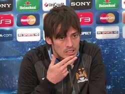 Roberto Mancini and David Silva interviews on Stock Footage
