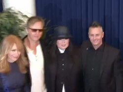Ann Wilson, Nancy Wilson, Mike McCready, Jerry Cantrell at 28th Annual Rock and Roll Hall Of Fame Induction Ceremony - Arrivals 4/18/2013 in Los Angeles, CA.(Footage by WireImage Video/Getty Images Entertainment Video) Stock Footage