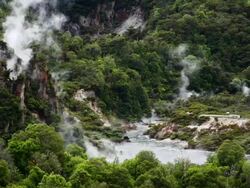 Frying Pan Lake New Zealand Stock Footage