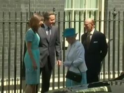 Queen & Duke Arrive at Number 10 Downing Street News Clip