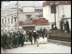 Chinese lock down Tibet, as media war rages News Clip