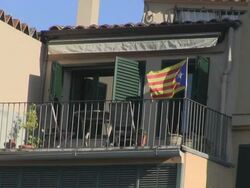 Catalonia Independence Flag Stock Footage