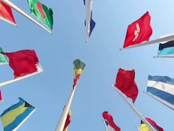 various country flags Stock Footage