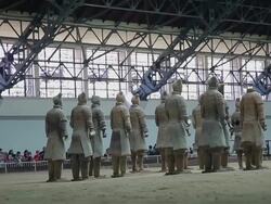 MS Tourist watching Terracotta Warriors / Xi'an, shaanxi, China  Stock Footage