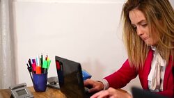 Women working together Stock Footage