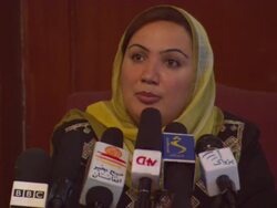 CU Shukria Barakzai speaking passionately AUDIO / Kabul, Kabul Province, Afghanistan Stock Footage