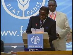 Controversial Zimbabwe president Mugabe addressing UN food summit News Clip