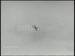 1942: UNITED STATES NAVY DIVE BOMBING:  HA XWS Imperial Japanese Navy fleet, battleships, turning, evading. VS United States dive bombers diving, POV aiming for Japanese warships in evasive maneuvers (no firing). World War II, WWII, Pacific Front Instructional Video