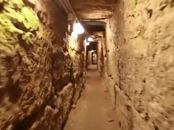 Jerusalem, Pilgrims tunnel from Shiloah pool to the Temple Mount Stock Footage