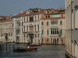 WS LD Boats Traveling down Grand Canal / Venice, Italy Stock Footage