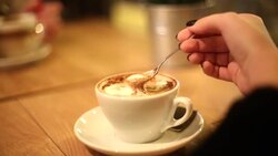 Coffee at relax time in coffee cafe Stock Footage