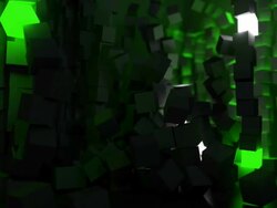 Falling Cubes Light Effect - Green & Yellow (Audio Beat Sync) Stock Footage