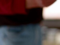 MS TU PAN After mixing paint man working on painting / Hudson, New York, United States Stock Footage