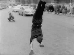 Lucky Hofmaier Hand Walks From Germany to Rome Stock Footage