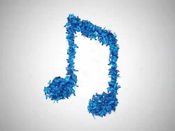 Musical Notes Symbol made by Blue Butterflies - Alpha Stock Footage