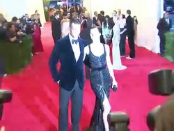 Tom Brady, Giselle Bundchen at "Schiaparelli And Prada: Impossible Conversations" Costume Institute Gala Stock Footage