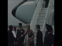 SYND 3-1-71 WIFE OF PRESIDENT NIXON ARRIVES IN LIBERIA News Clip