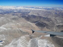 aerial view of mountains and clouds on top of Asia Stock Footage