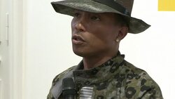 CLEAN : Pharrell Williams supports feminism as curator of art exhibit News Clip