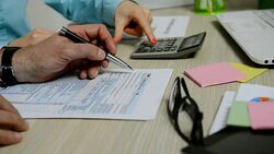 Teamwork with two business people in office with business analysis Stock Footage