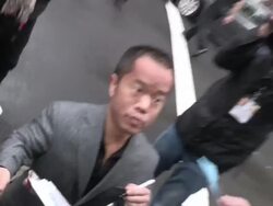 Ronald Lee Clark greets fans at Mirror Mirror Afte Stock Footage