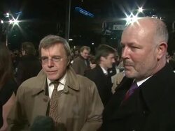 INTERVIEW: on the approach to horror, the challenges of finding the right story, on Daniel Radcliffe at The Woman In Black World Premiere at the Royal Festival Hall on January 24, 2012 in London, England. Stock Footage
