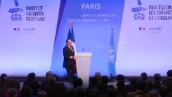 Hollande urge protection for children of war News Clip